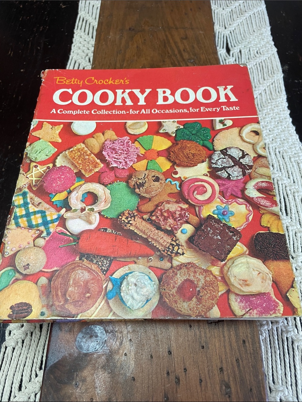 Betty Crocker Cooky Book - Red Cover with Colorful Cookie Collage